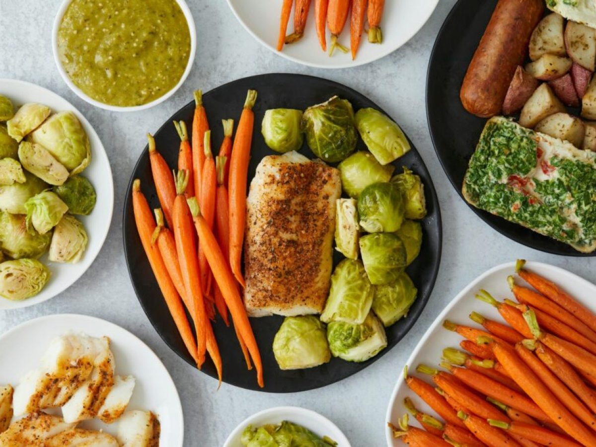 Healthy Mediterranean Fresh Vegetables Salmon